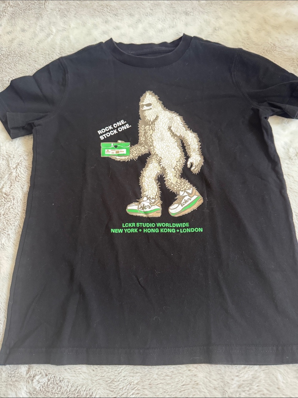 LCKR Studio Kids Black Short Sleeve Graphic Tee - Yeti Design